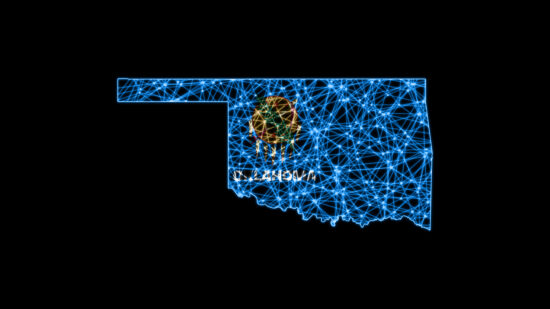 Map of Oklahoma, Polygonal mesh line map