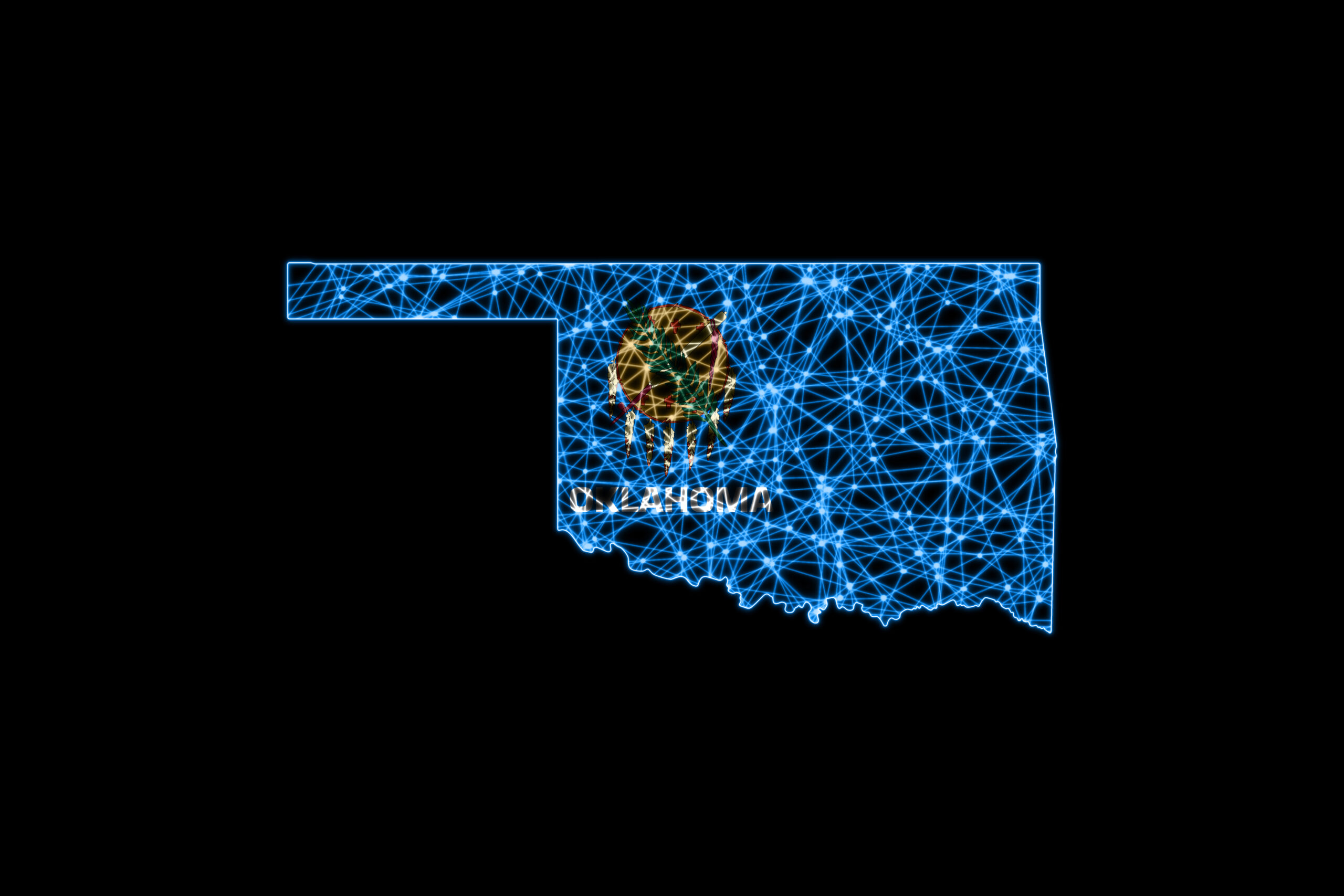 Map of Oklahoma, Polygonal mesh line map